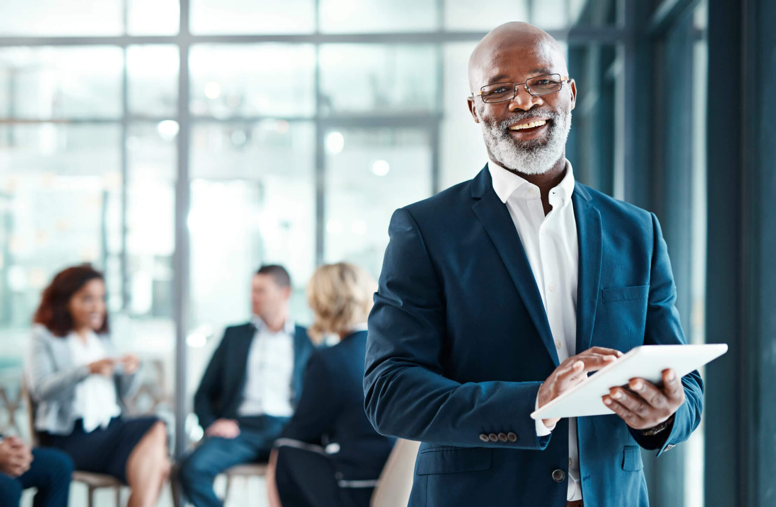 A search consultant meeting with a candidate
